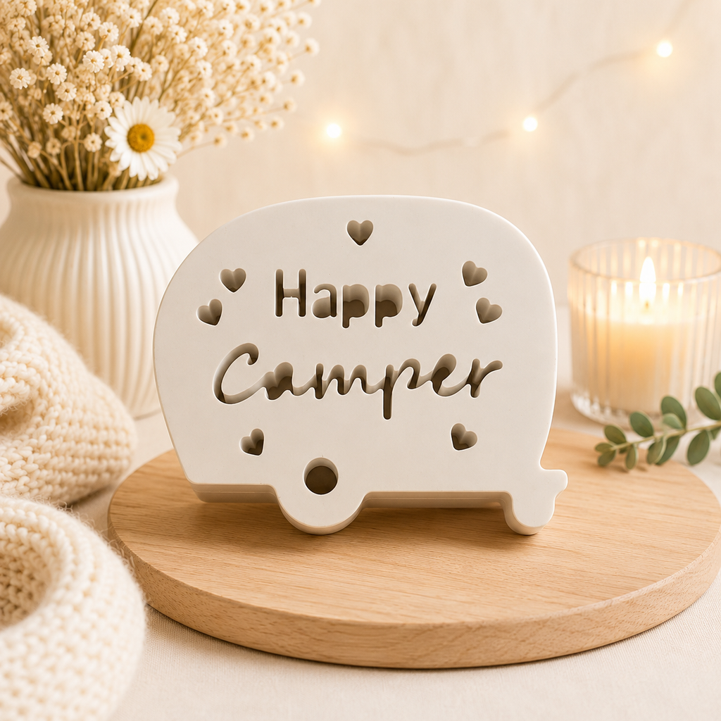Dekofigur "Happy Camper" mit LED