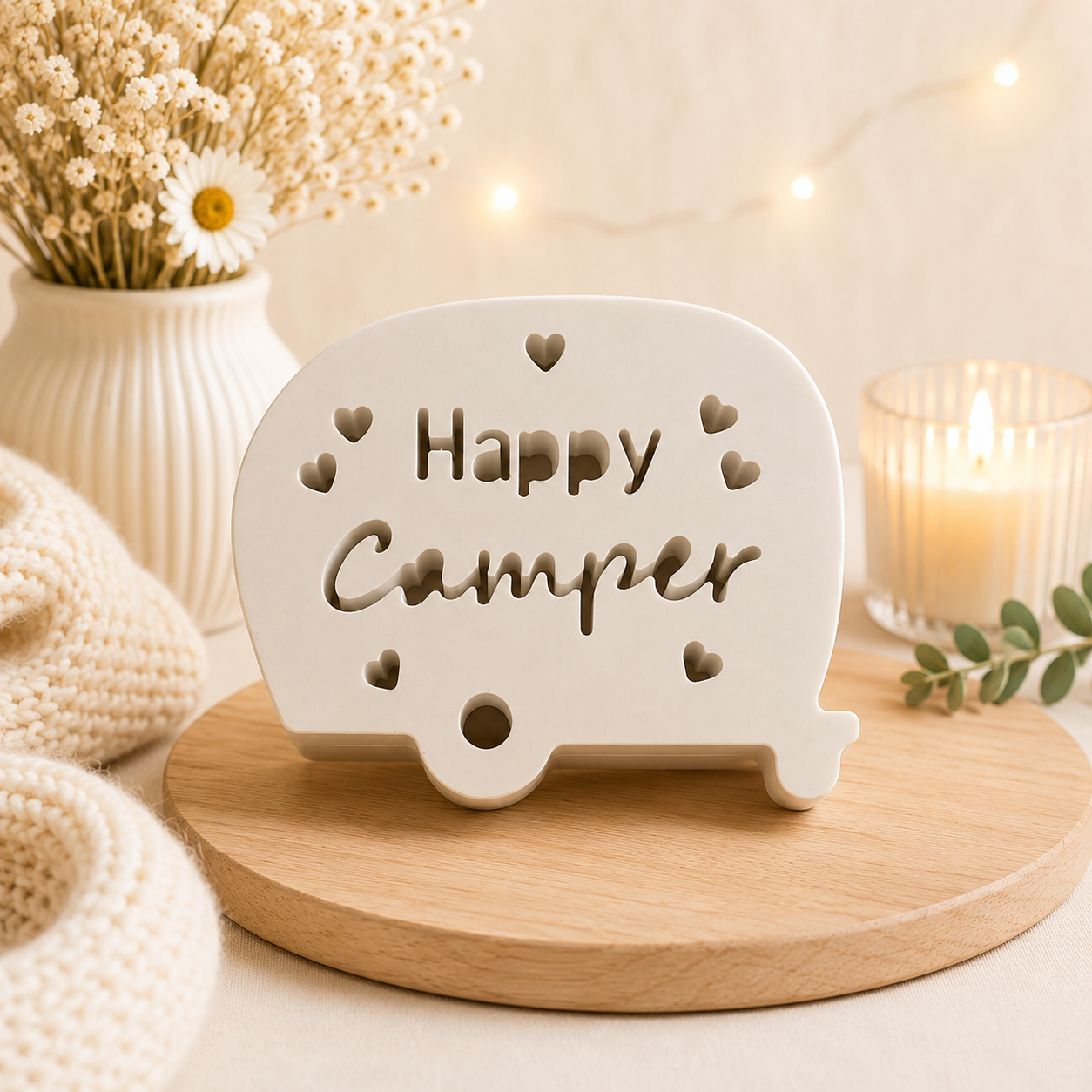 Dekofigur "Happy Camper" mit LED