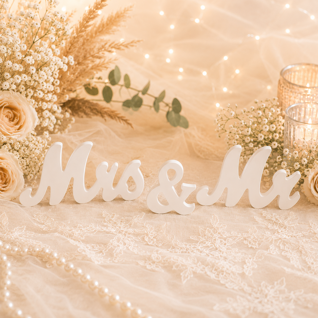 Dekoschrift " Mrs & Mr"