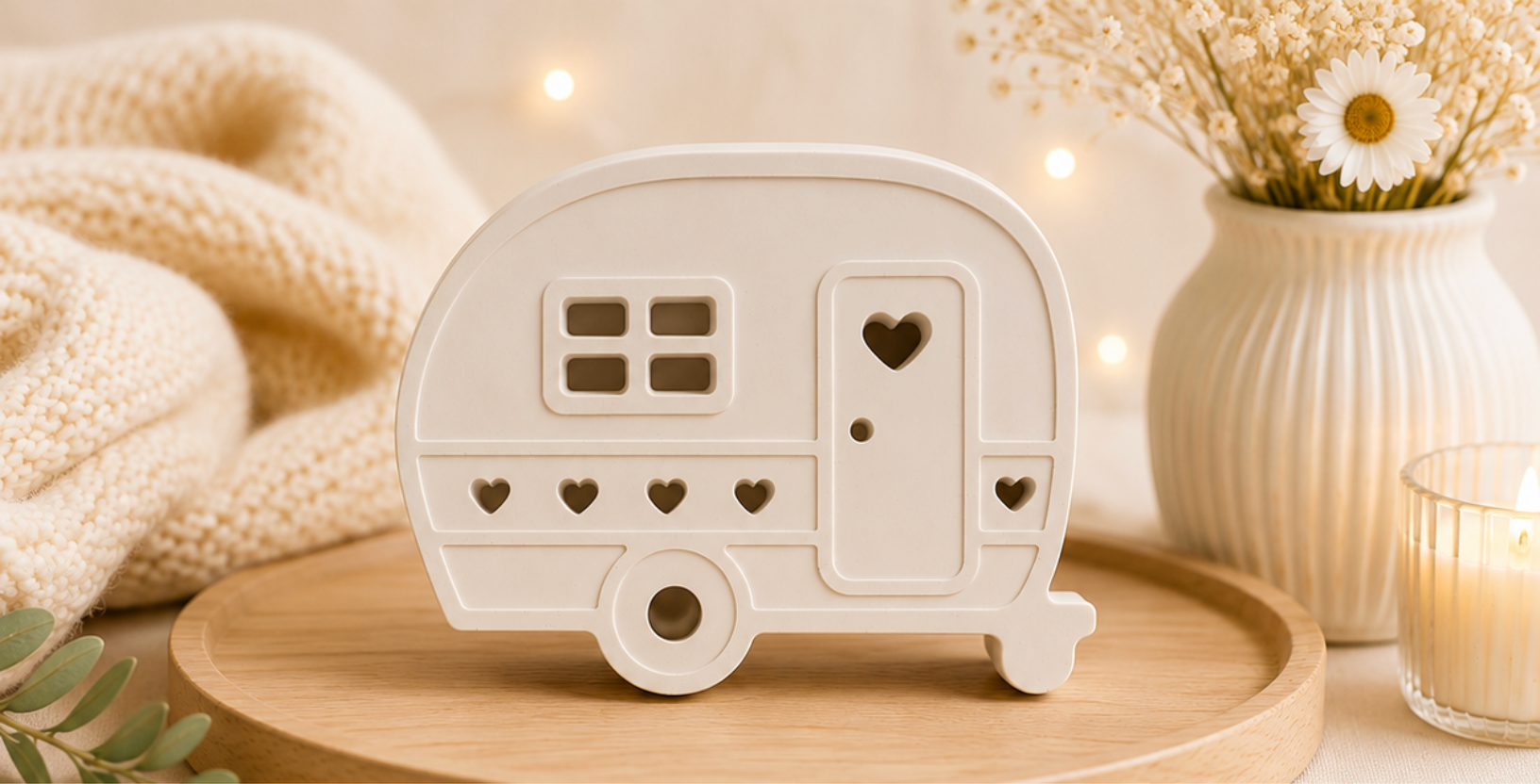 Dekofigur "Happy Camper" mit LED