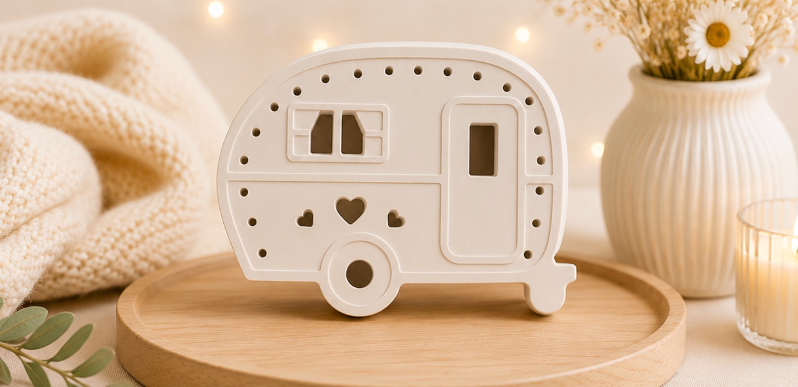 Dekofigur "Happy Camper" mit LED