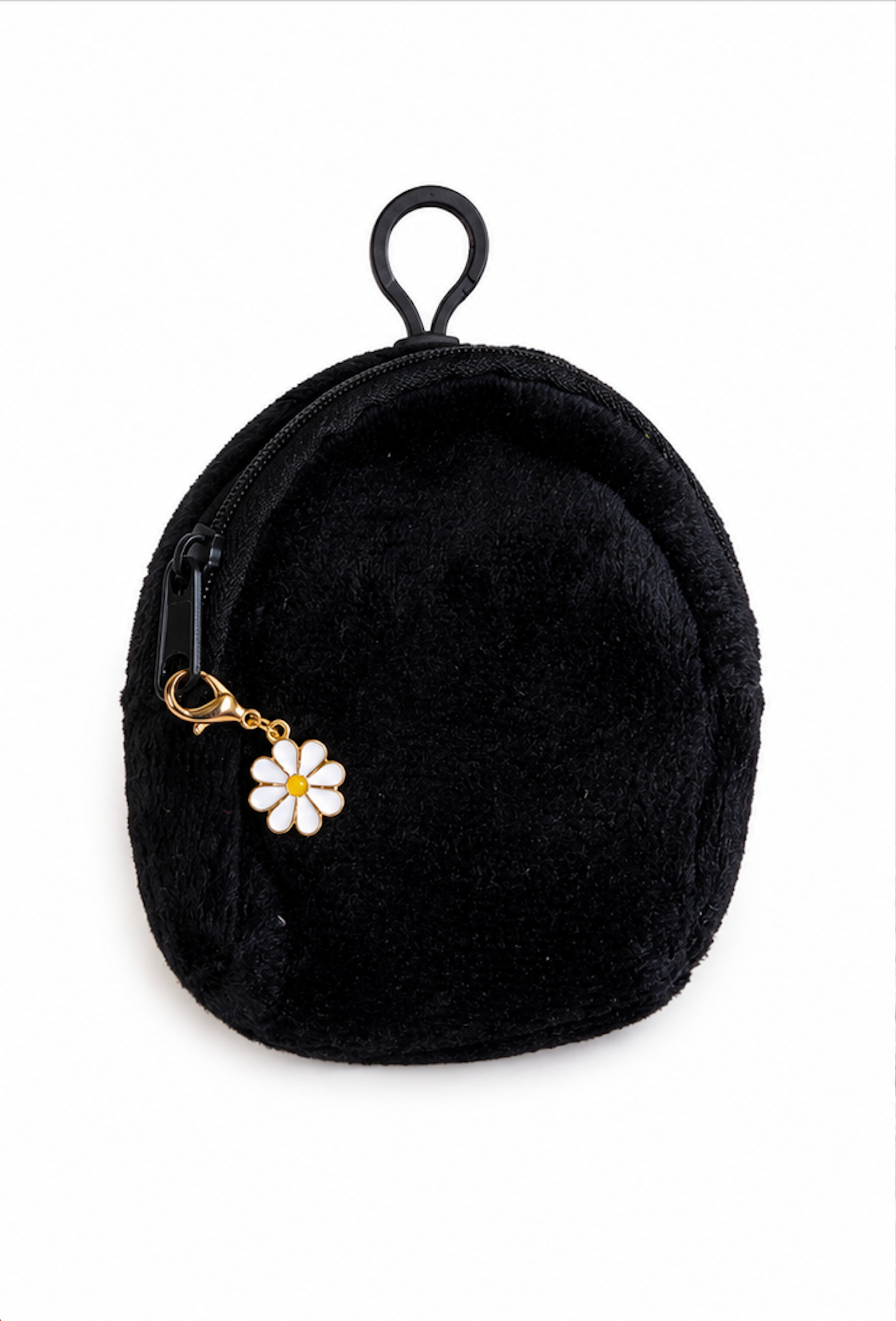Geldbörse aus Plüsch mit Blumenanhänger