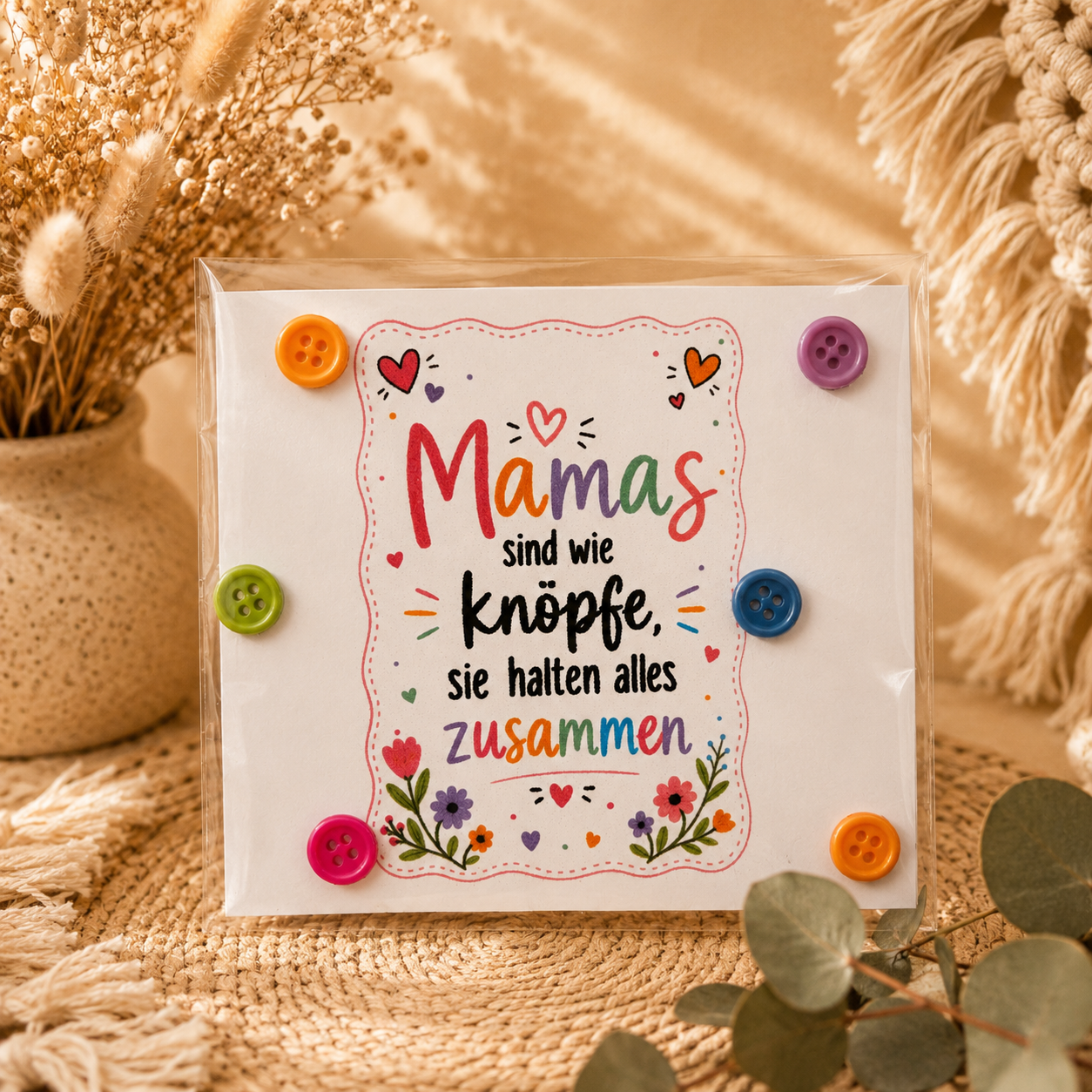 Karte "Mamas sind wie Knöpfe"